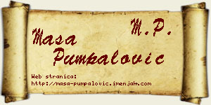 Maša Pumpalović vizit kartica